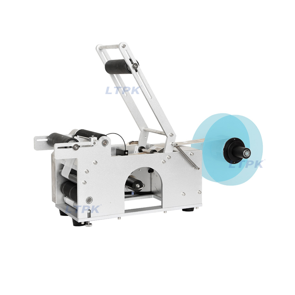 semi automatic sticker labels labeling machine for round bottles