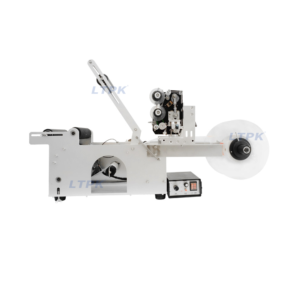 semi automatic sticker labels labeling machine for round bottles with date printer