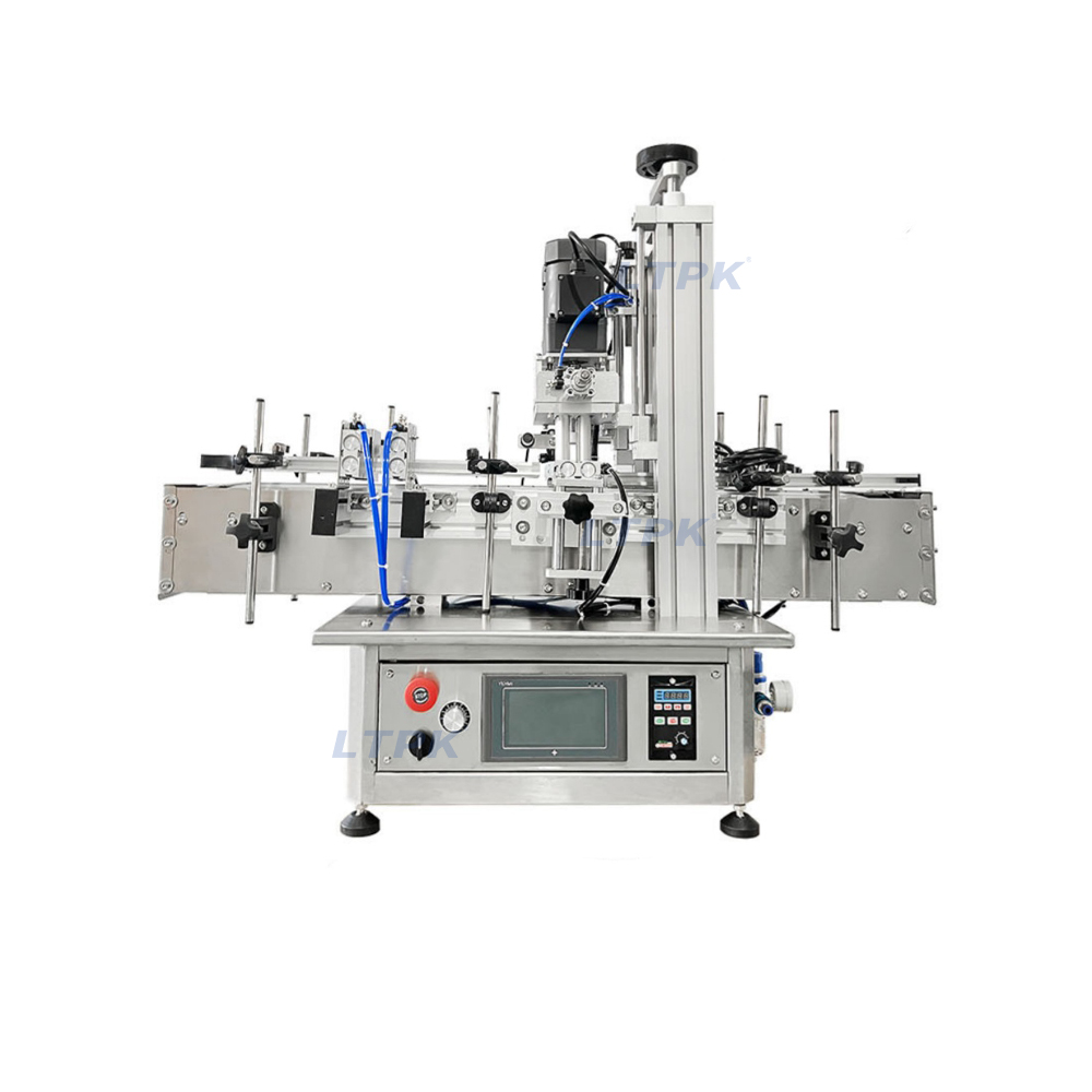 Tabletop automatic 4 wheels screw capping machine